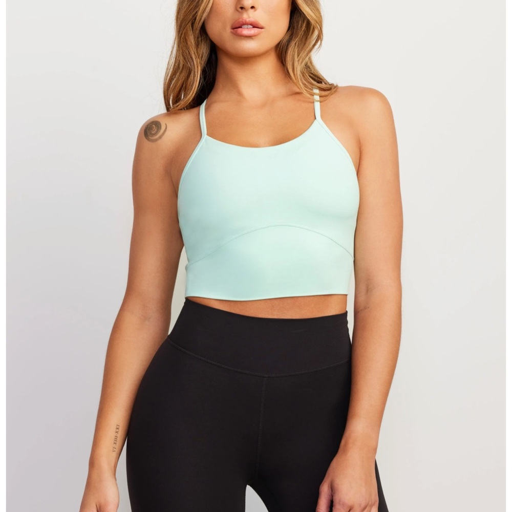 Light seafoam crop tank